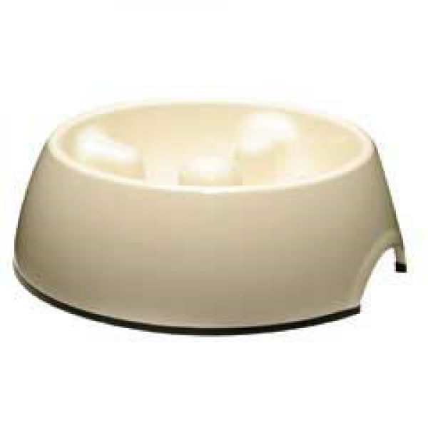 DOGIT DOG BOWL GO SLOW WHITE [SIZE:1.2LITRES]