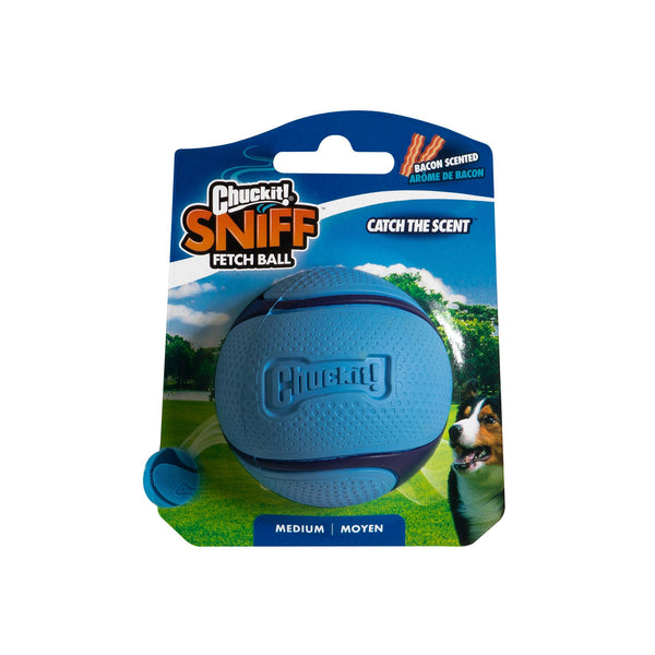 CHUCKIT DOG TOY SNIFF FETCH BALL MEDIUM [FLAVOUR:BACON]
