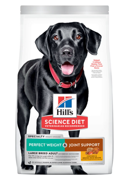 HILL'S SCIENCE DIET DOG DRY ADULT LARGE BREED SPECIALTY PERFECT WEIGHT & JOINT SUPPORT 11.34KG