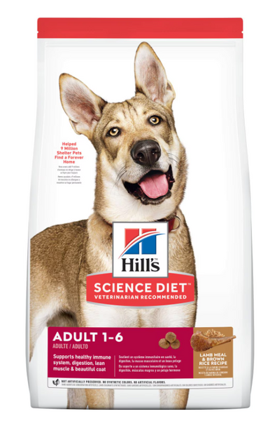 HILL'S SCIENCE DIET DOG DRY ADULT 1-6 LAMB & RICE 14.97KG 