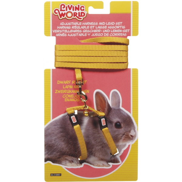 LIVING WORLD DWARF RABBIT HARNESS & LEAD SET [COLOUR:YELLOW]