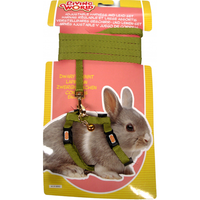 LIVING WORLD DWARF RABBIT HARNESS & LEAD SET [COLOUR:GREEN]