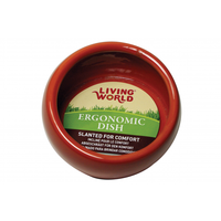 LIVING WORLD SMALL ANIMAL DISH ERGONOMIC [SIZE:LARGE COLOUR:TERRACOTTA]