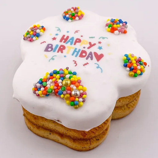 PAWFECT TREATS  DOGGY BIRTHDAY PAWPRINT CAKE 7.5CM