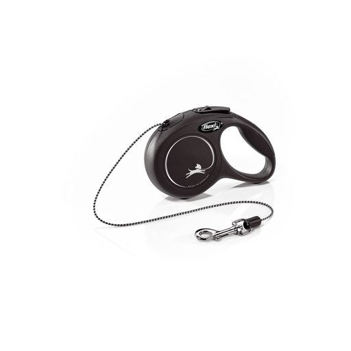 FLEXI RETRACTABLE LEAD DOG CLASSIC CORD [SIZE:XSMALL LENGTH:3 METRES COLOUR:BLACK]