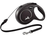 FLEXI RETRACTABLE LEAD DOG CLASSIC CORD [SIZE:MEDIUM LENGTH:8 METRES COLOUR:BLACK]