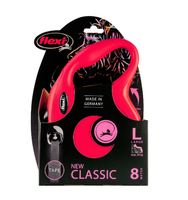 FLEXI CLASSIC RETRACTABLE LEAD TAPE RED LRG 8M [SIZE:LARGE LENGTH:8 METRES COLOUR:RED]