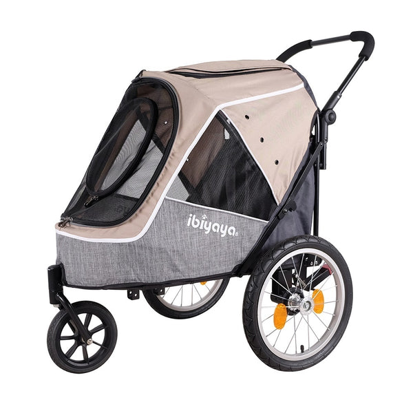 IBIYAYA HAPPY PET TRAILER/JOGGER 2.0 WITH BIKE ATTACHMENT LATTE 