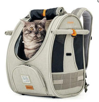 IBIYAYA ADVENTURE CAT CARRIER BACKPACK GREY-GREEN