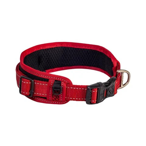 ROGZ DOG COLLAR PADDED CLASSIC RED [SIZE:LARGE]