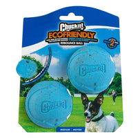 CHUCKIT DOG TOY ECOFRIENDLY REBOUNCE BALL MEDIUM 2 PACK