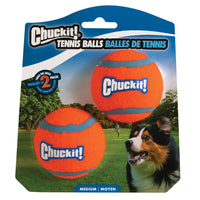 CHUCKIT DOG TOY TENNIS BALL [SIZE:MEDIUM 6CM PACK SIZE:2 PACK]