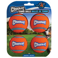 CHUCKIT DOG TOY TENNIS BALL [SIZE:MEDIUM 6CM PACK SIZE:4 PACK]