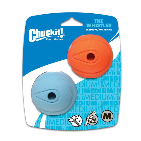 CHUCKIT DOG TOY WHISTLER BALL MEDIUM 2PK