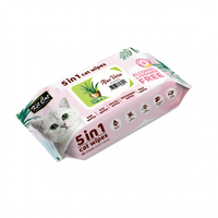 KIT CAT WIPES FOR CATS ANTI BACTERIAL ALOE VERA 80 SHEETS 20X15CM