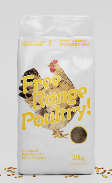 CONSOLIDATED NUTRITION FREE RANGE POULTRY MIX 20KG (WHITE BAG) 
