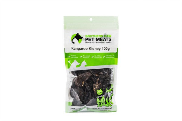 SOUTHERN RAW DOG TREATS KANGAROO KIDNEY DEHYDRATED 100G