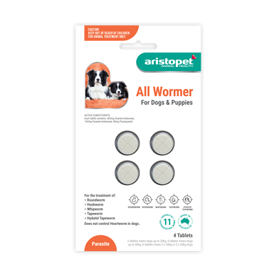 ARISTOPET DOG & PUPPY ALL WORMER 10KG [PACK SIZE:4 PACK]