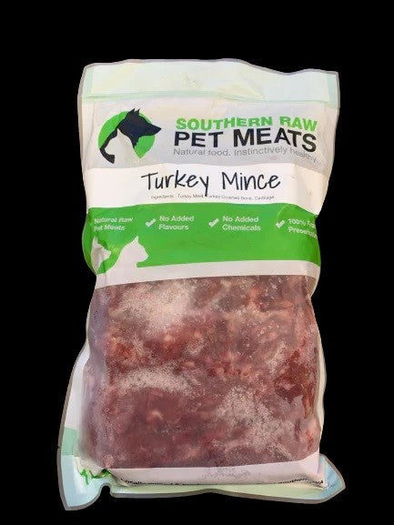 SOUTHERN RAW PET MEATS SINGLE MEATS TURKEY MINCE 1KG