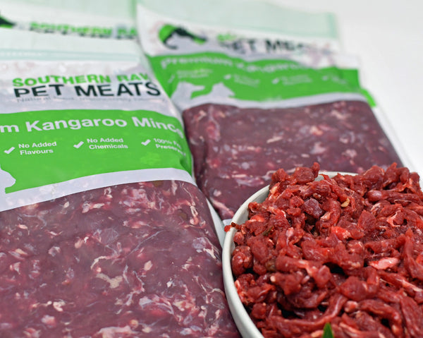 SOUTHERN RAW PET MEATS SINGLE MEATS KANGAROO PREMIUM MINCE 1KG 