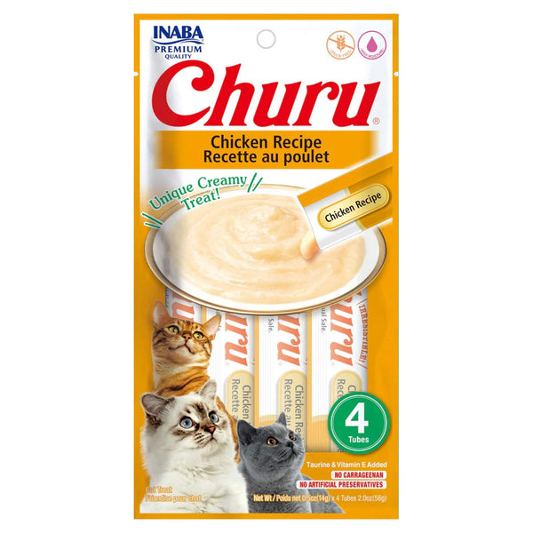 INABA CAT CHURU PUREE 4 PACK [FLAVOUR:CHICKEN]