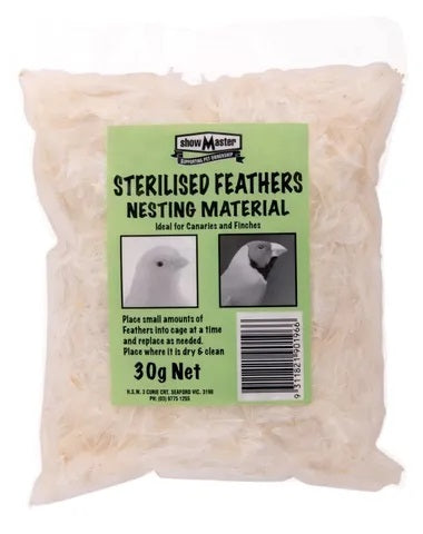 SHOWMASTER NESTING MATERIAL STERILISED FEATHERS 30G 