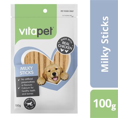 VITAPET DOG TREATS MILKY STICKS [WEIGHT:100G]