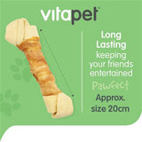 VITAPET DOG TREATS CHICKEN WRAPPED RAWHIDE BONE MED 20CM