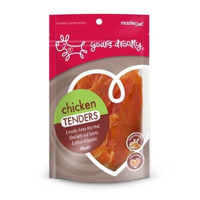 YOURS DROOLY DOG TREATS CHICKEN TENDERS 100G