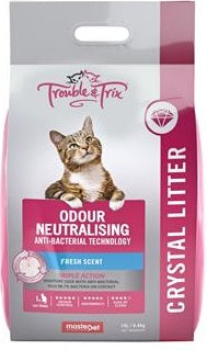 TROUBLE & TRIX LITTER ANTI BACTERIAL CRYSTAL 15 LITRES 