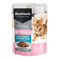 BLACK HAWK CAT WET ORIGINAL KITTEN CHICKEN & OCEAN FISH IN GRAVY 85G 