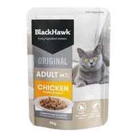 BLACK HAWK CAT WET ORIGINAL ADULT CHICKEN IN GRAVY 85G 