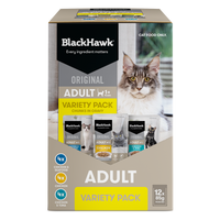 BLACK HAWK CAT WET ORIGINAL ADULT VARIETY PACK CHUNKS IN GRAVY 85G x 12