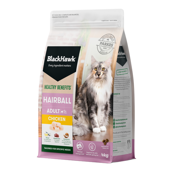 BLACK HAWK CAT DRY HEALTHY BENEFITS ADULT HAIRBALL [WEIGHT:4KG]