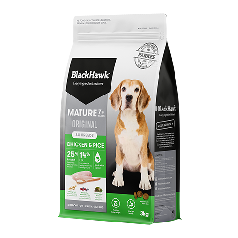 BLACK HAWK DOG ORIGINAL MATURE 7+ CHICKEN & RICE [WEIGHT:3KG]