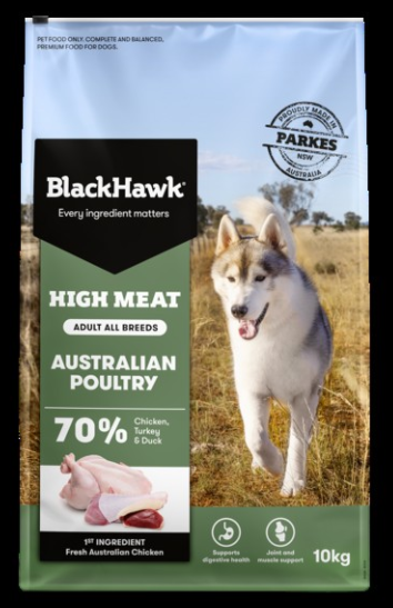 BLACK HAWK DOG HIGH MEAT AUSTRALIAN POULTRY [SIZE:10KG]
