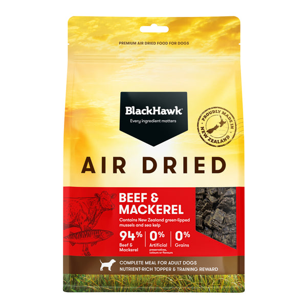 BLACK HAWK DOG AIR DRIED BEEF & MACKEREL [WEIGHT:450G]
