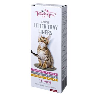 TROUBLE & TRIX LITTER LINERS LARGE 60 X 37CM 15 PACK 