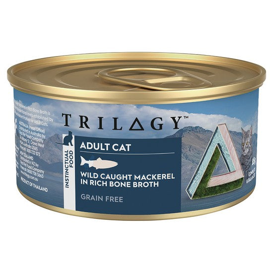 TRILOGY CAT WET ADULT 85G MACKEREL IN BONE BROTH