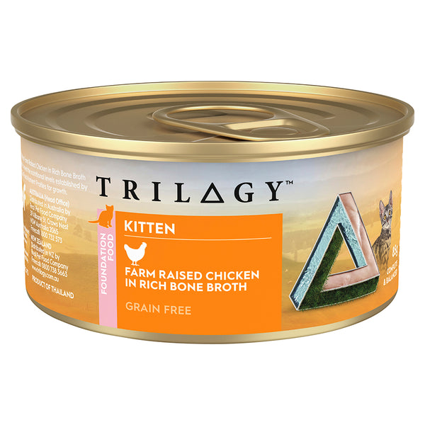 TRILOGY CAT WET KITTEN 85G CHICKEN IN BONE BROTH