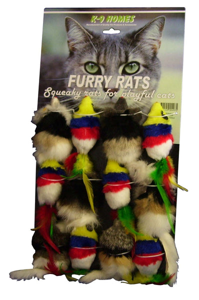 K9 HOMES CAT TOY RAT SQUEAKY ASSORTED COLOURS SINGLE 