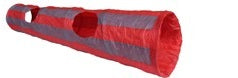 K9 HOMES CRINKLE CAT TUNNEL 25CM X 1.3M [COLOUR:RED/GREY]