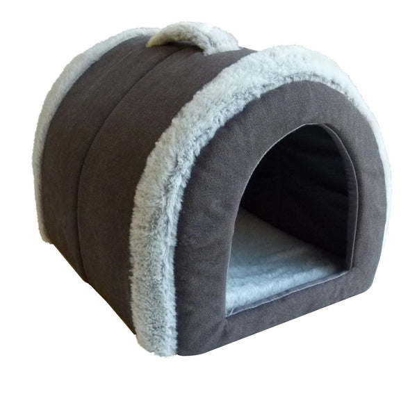 K9 HOMES CAT BED SNOOZE TIME HALF TUBE IGLOO 42X30X30CM