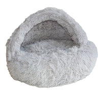 K9 HOMES DOG BED HOODED SNUGGLE CAVE 50 X 17CM GREY