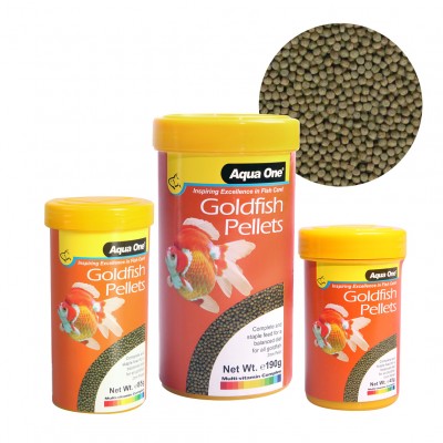 AQUA ONE FISH FOOD GOLDFISH PELLET [SIZE:1MM WEIGHT:45G]