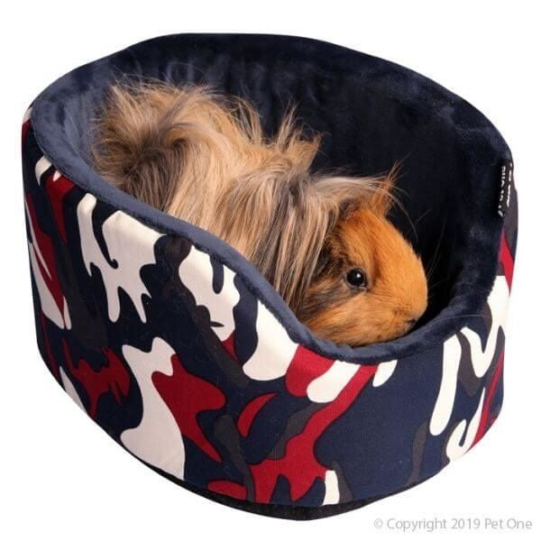 PET ONE BED SMALL ANIMAL OVAL 30X25X15CM NAVY CAMO