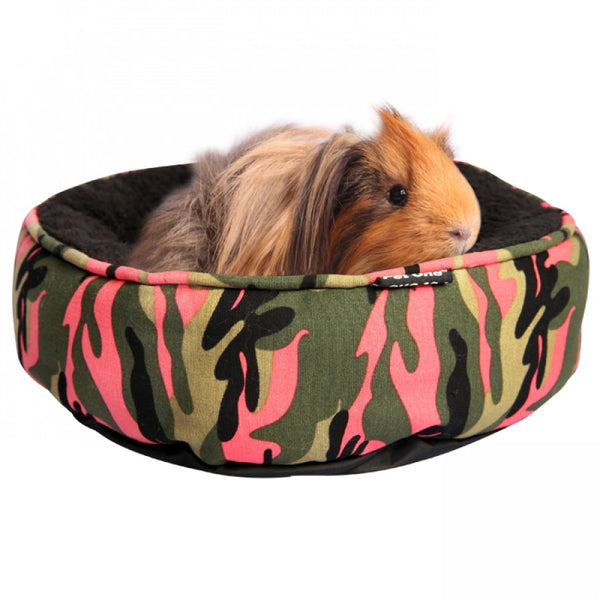 PET ONE BED SMALL ANIMAL ROUND 20X20X8CM PINK CAMO 