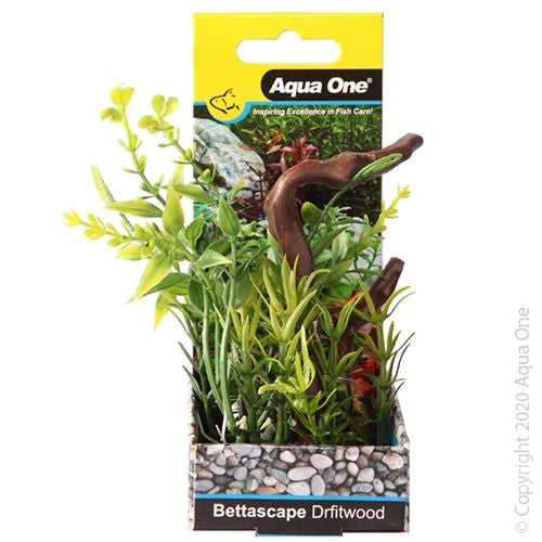 AQUA ONE ORNAMENT BETTASCAPE SPINNING GROVE TWISTING DRIFTWOOD GREEN