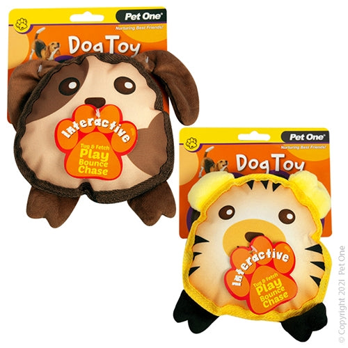 CLEARANCE PET ONE DOG TOY INTERACTIVE SQUEAKY ASSORTED 19CM