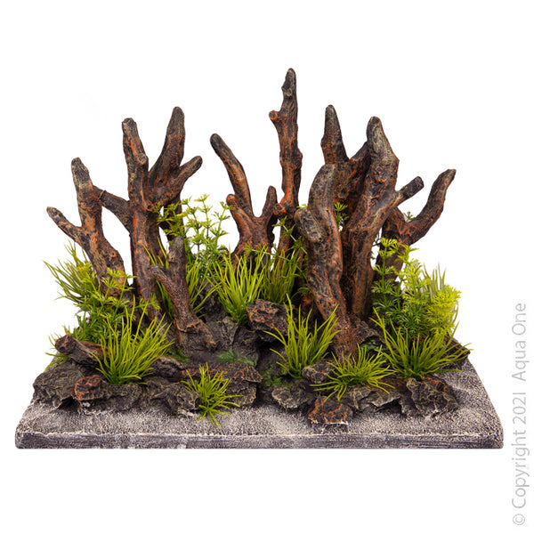 AQUA ONE ORNAMENT ECOSCAPE DRIFTWOOD ON ROCK GARDEN LARGE